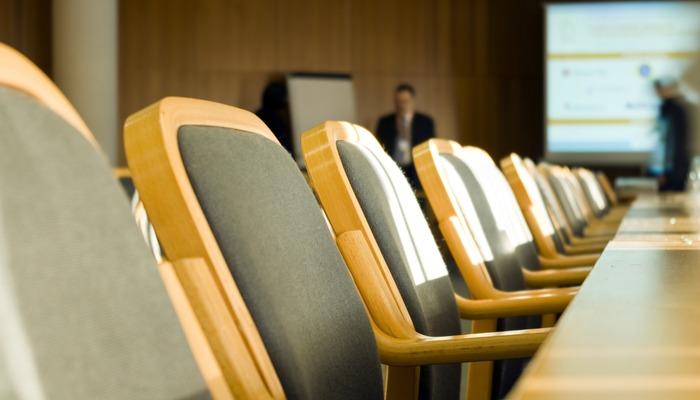 Interior of a corporate boardroom