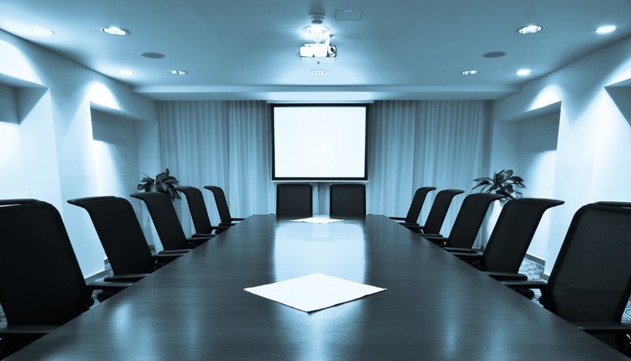 Interior of a corporate boardroom