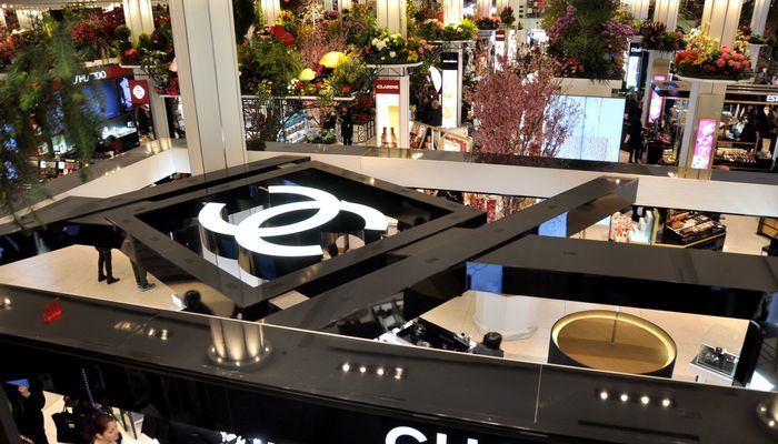 Superior view of the Chanel boutique at Macy's in New York