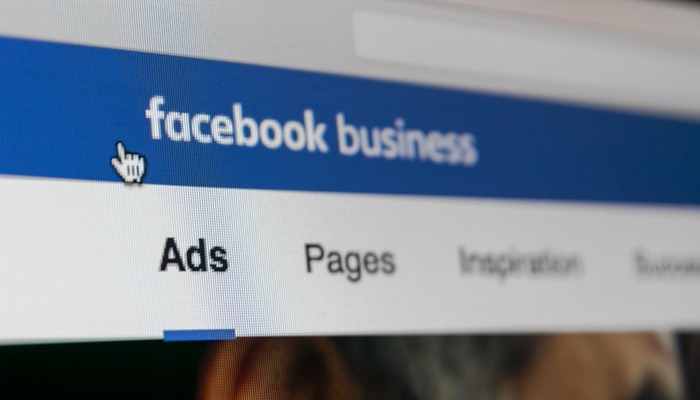 Facebook Ads application icon on Apple iMac screen close-up. Facebook Business app icon. Facebook Ads mobile application.