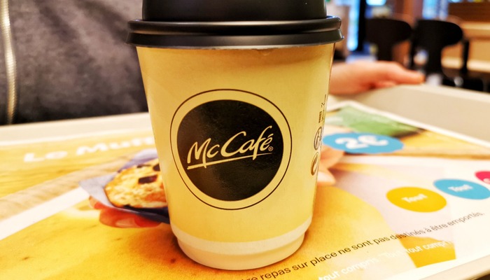 McCafe coffee cup in a McDonald's restaurant